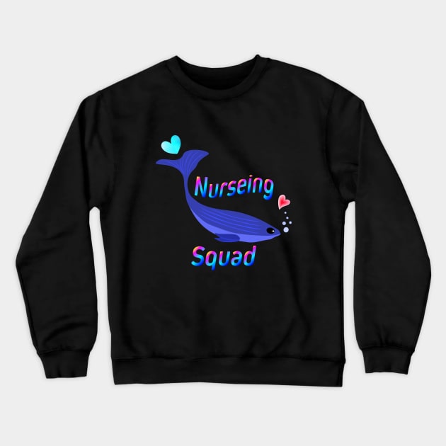 Nurseing Squad Cartoon Fish Dolphins with Love Funny Graphic Design T-Shirt Crewneck Sweatshirt by Sodsai